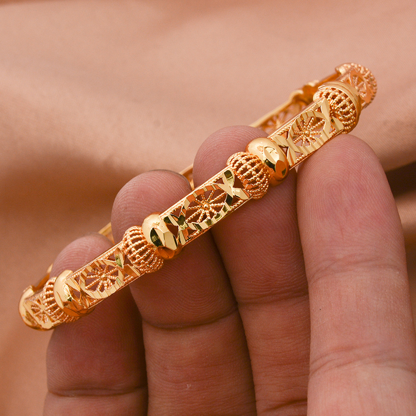 Ethnic Fashion Dubai - Gold Plated Wavy Mesh Filigree Bangle