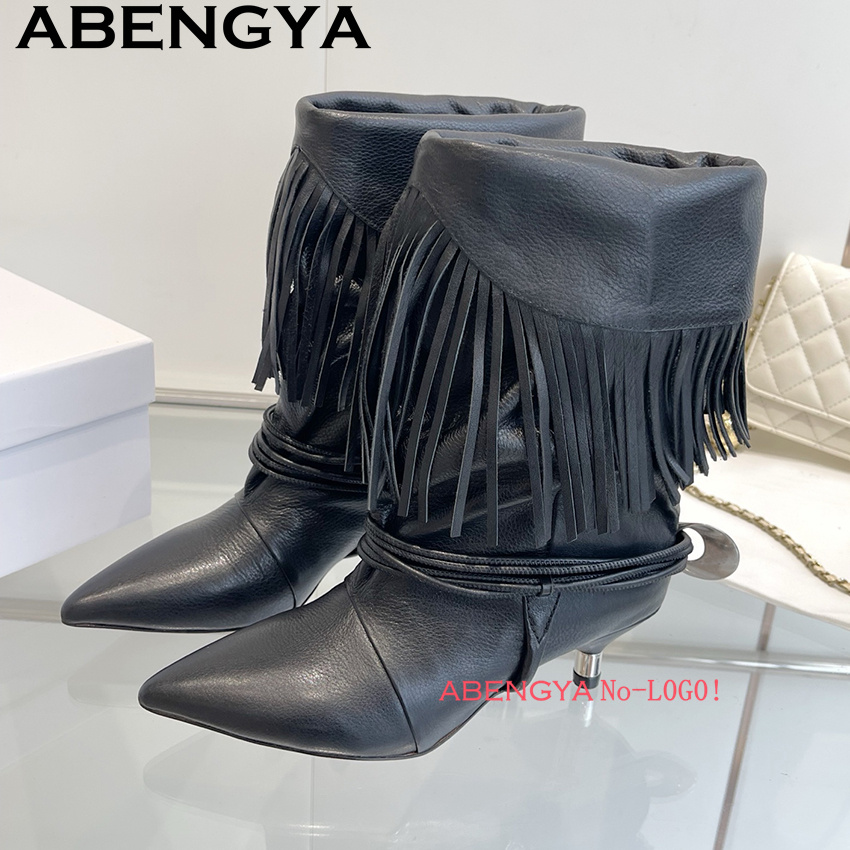 Suede Leather Edge Tassel Desi - Ethnic Fashion Designer ulasan dan harga