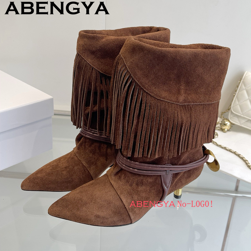 Suede Leather Edge Tassel Desi - Ethnic Fashion Designer ulasan dan harga
